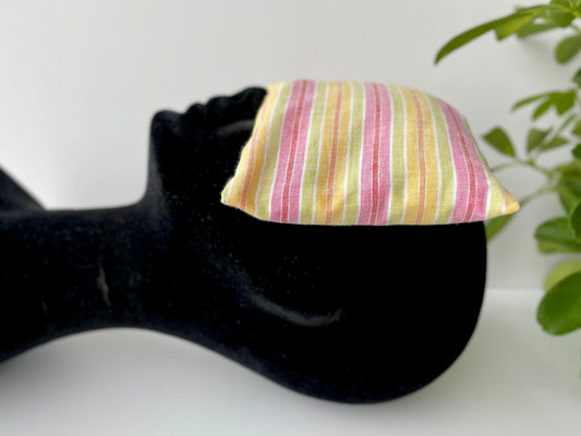 Linen Stripe Weighted Eye Pillow Handmade with Upcycled fabric