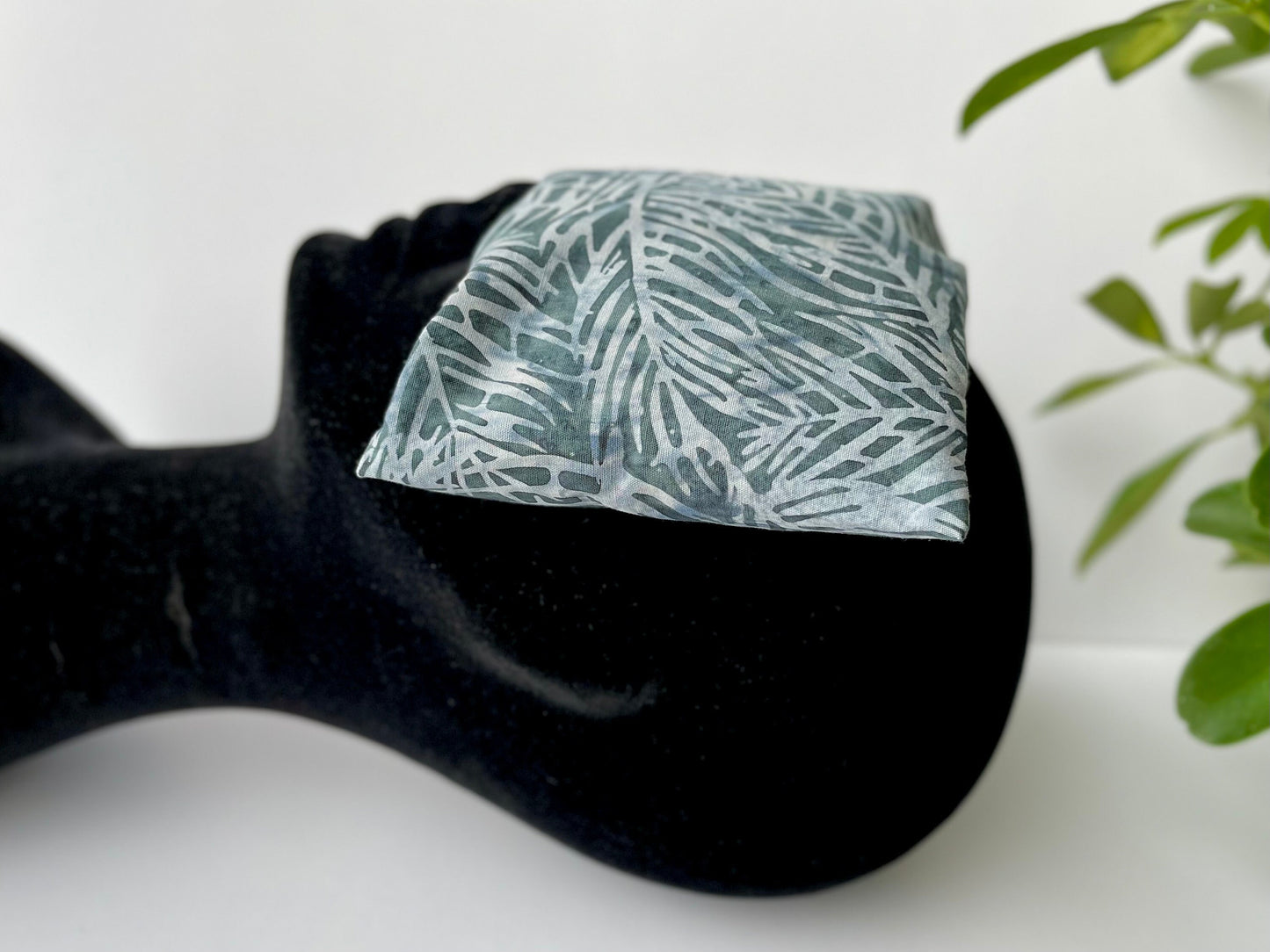 Ferns Weighted Eye Pillow Handmade with Upcycled Fabric