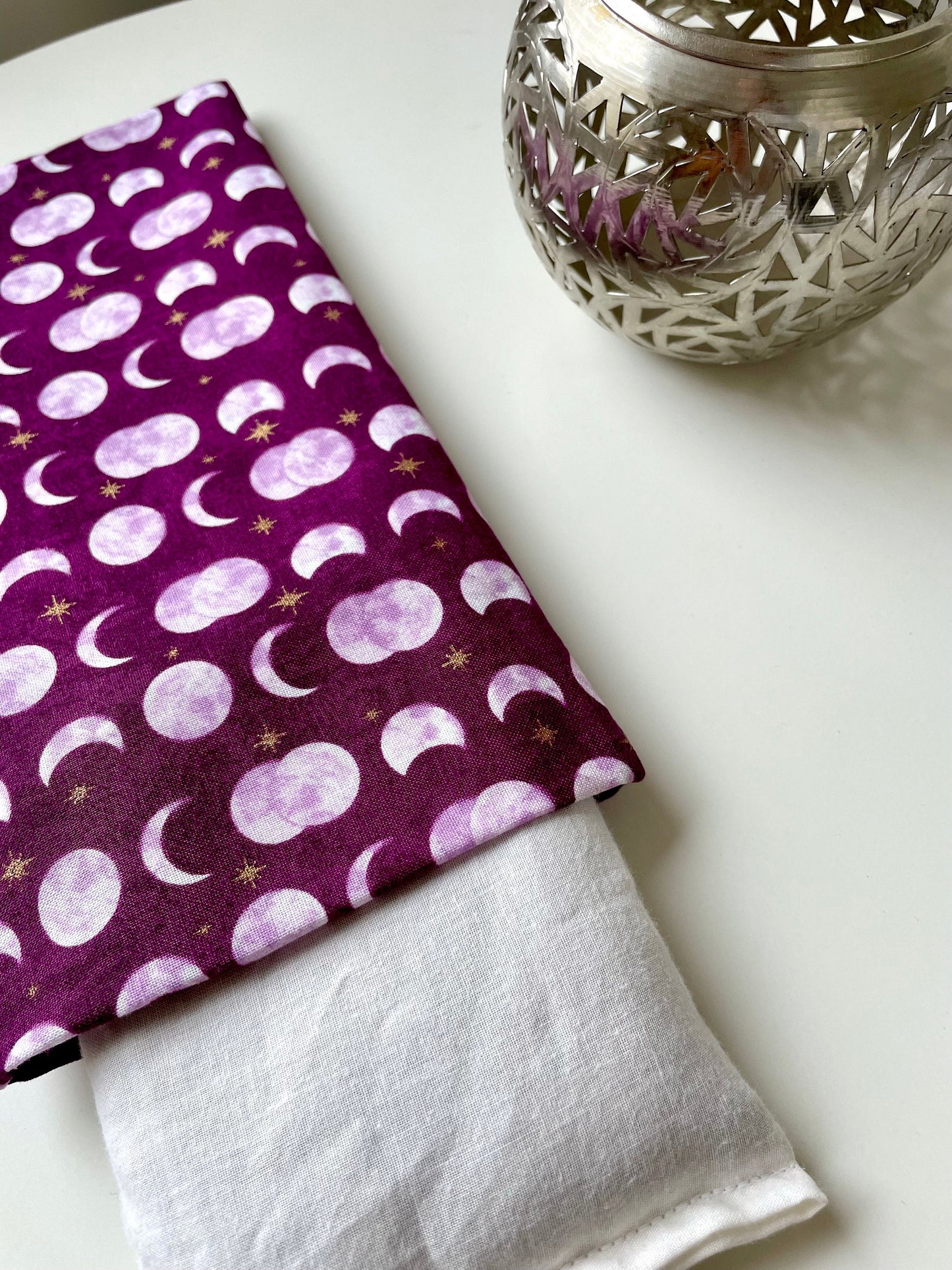 Purple Moon Weighted Eye Pillow Handmade with Upcycled Fabric