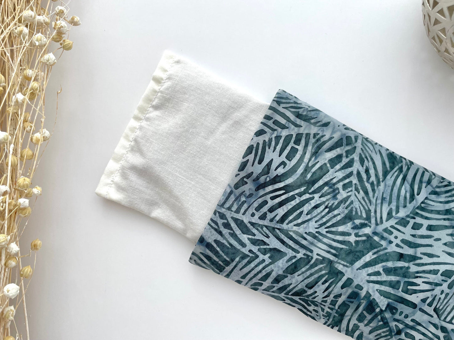 Ferns Weighted Eye Pillow Handmade with Upcycled Fabric
