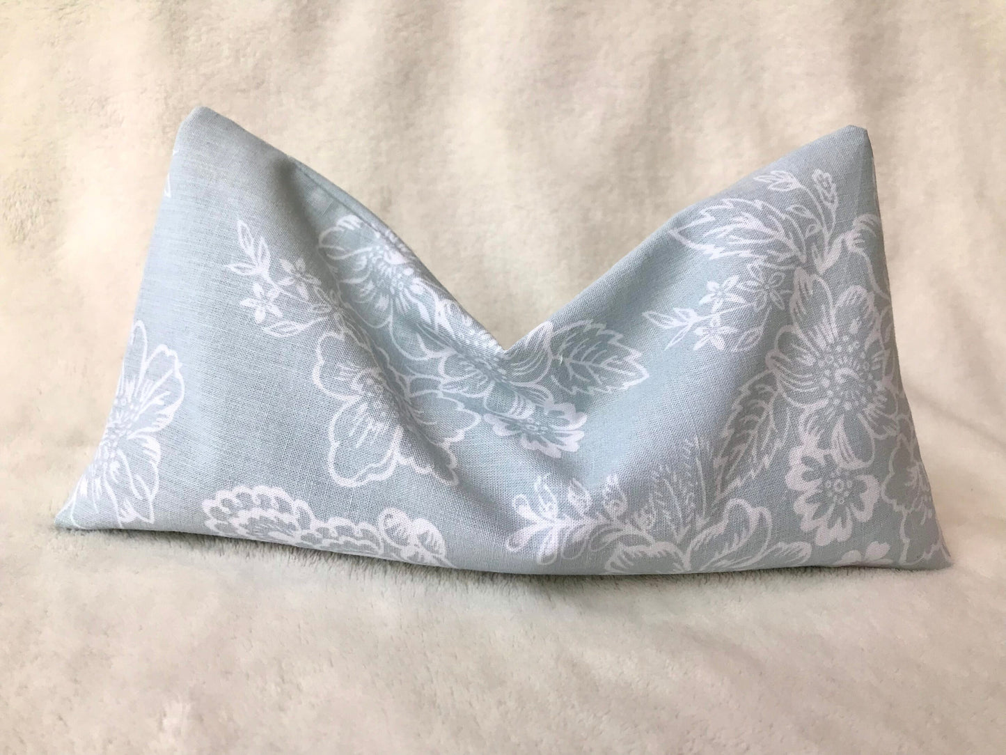 Blue Floral Weighted Eye Pillow Handmade with Upcycled fabric