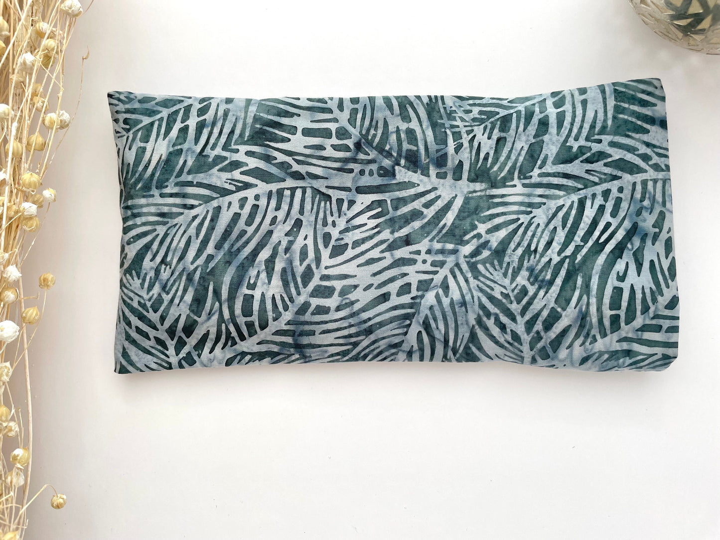 Ferns Weighted Eye Pillow Handmade with Upcycled Fabric