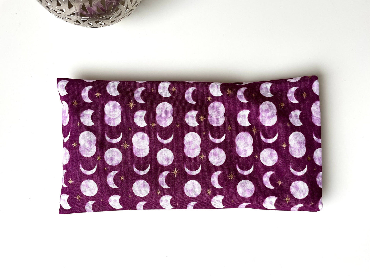 Purple Moon Weighted Eye Pillow Handmade with Upcycled Fabric